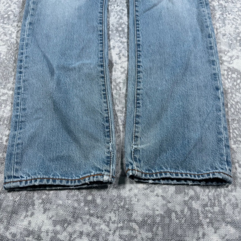 Levi's 513 Slim Straight Mens 32x32 Light Wash Blue Denim Jeans 08513-0573 - Picture 7 of 9